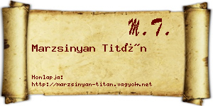 Marzsinyan Titán névjegykártya